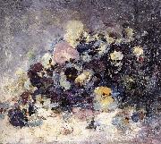 Nicolae Grigorescu Pansies oil